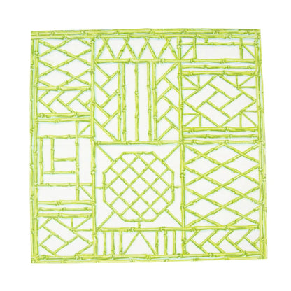 Bamboo Screen Moss Green-Ppr Linen Napkin Airlaid Cocktail-15 In