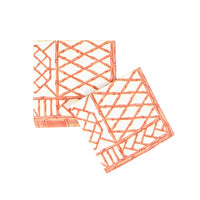 Bamboo Screen Coral-Paper Linen Napkin Airlaid Cocktail-15 In