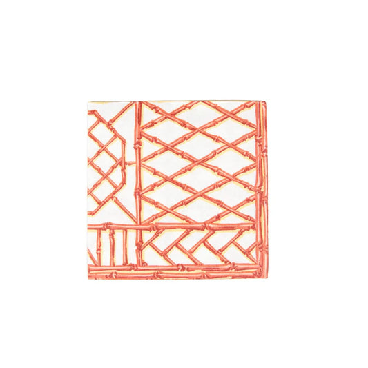 Bamboo Screen Coral-Paper Linen Napkin Airlaid Cocktail-15 In