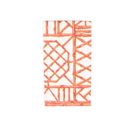 Bamboo Screen Coral-Paper Linen Guest Towels Airlaid - 12 In