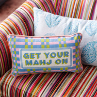 Get Your Mahj On Needlepoint Pillow