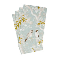 Caspari Scenic Songbirds Celadon Napkin, Guest