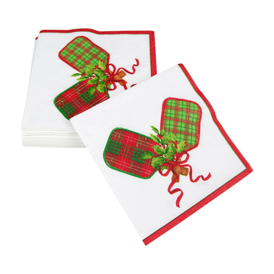 Christmas Pickleball Cocktail Napkin
