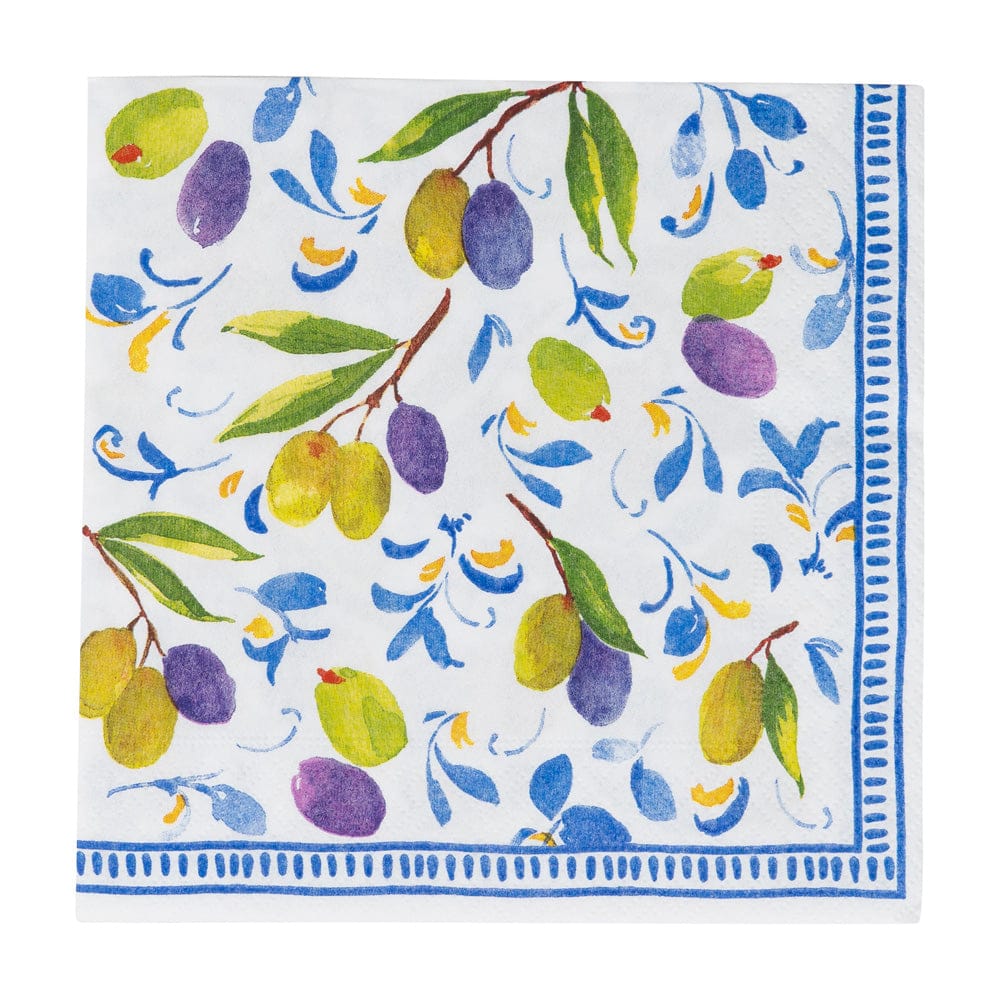 Caspari Mediterranean Blue Napkin, Luncheon