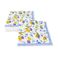 Caspari Mediterranean Blue Napkin, Luncheon