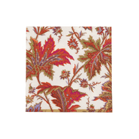 Caspari Paisley Leaves Ivory Napkin, Cocktail