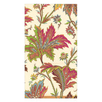 Caspari Paisley Leaves Ivory Napkin, Guest