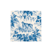 Caspari Hunting Toile Blue Napkin, Cocktail
