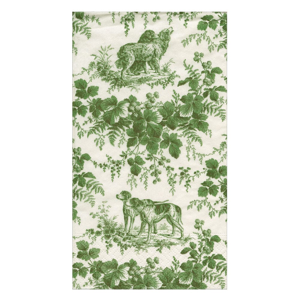 Caspari Hunting Toile Evergreen Napkin, Guest