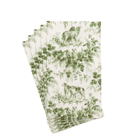 Caspari Hunting Toile Evergreen Napkin, Guest
