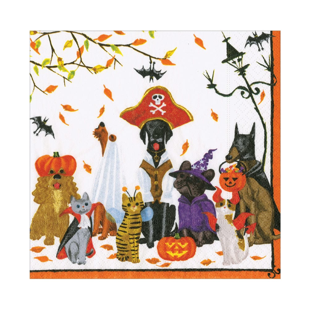 Caspari Halloween Pets Recycled Napkin, Luncheon