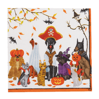 Caspari Halloween Pets Recycled Napkin, Luncheon