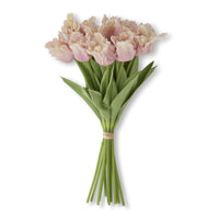 13" Pink & Cream Real Touch Parrot Tulip Bundle of 12