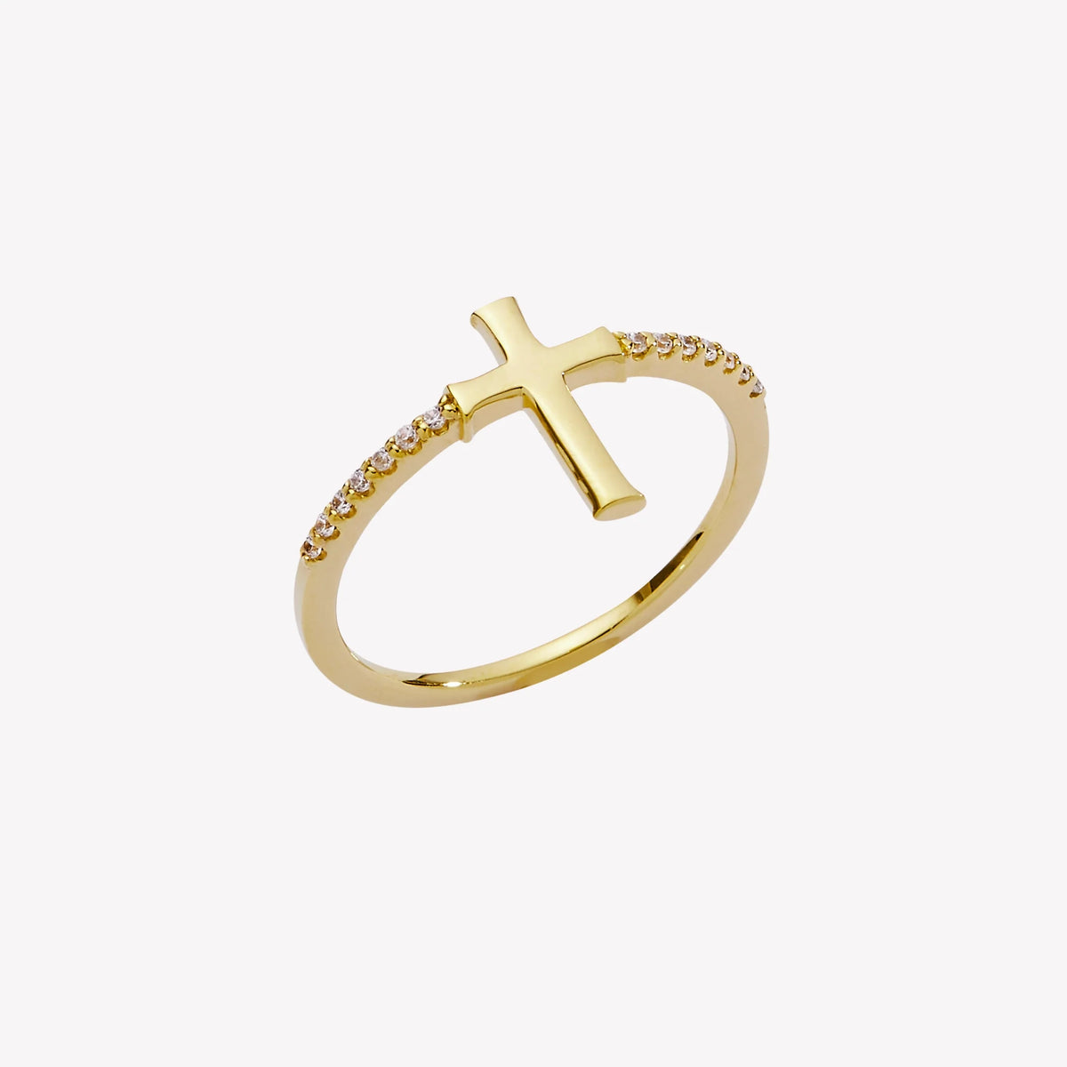 Luminous Cross Pavé Ring
