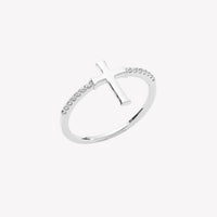 Luminous Cross Pavé Ring