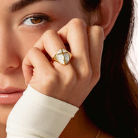Mother Of Pearl Cross Ring
