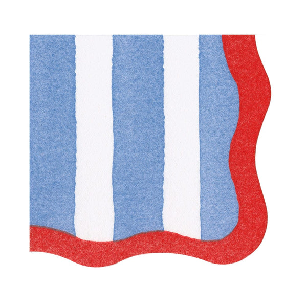 Cafe Stripe Scallop Die-Cut Paper Linen Napkin