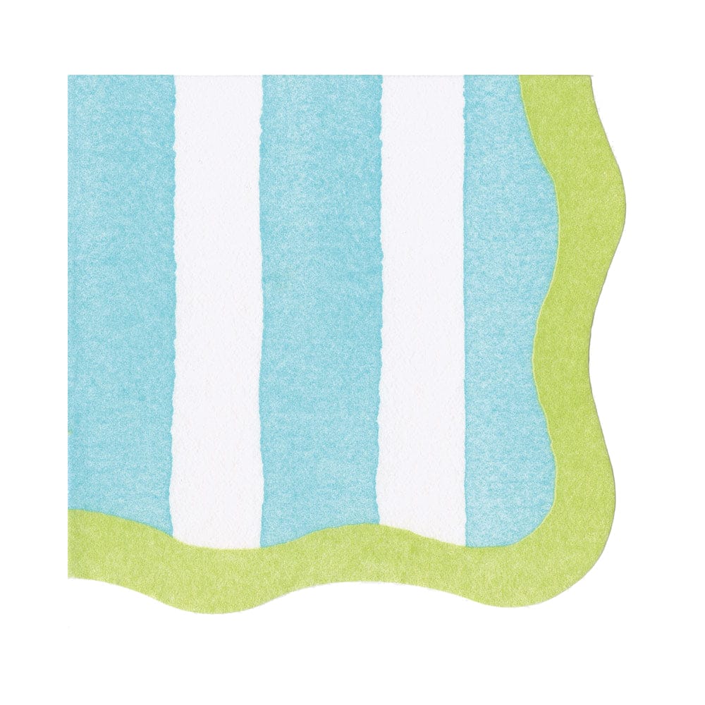 Cafe Stripe Scallop Die-Cut Paper Linen Napkin
