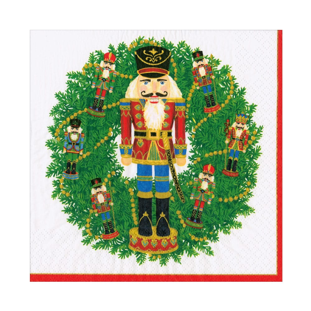 Caspari Nutcracker Wreath Napkin, Luncheon