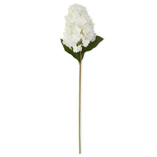 28 Inch White Real Touch Cone Hydrangea Stem