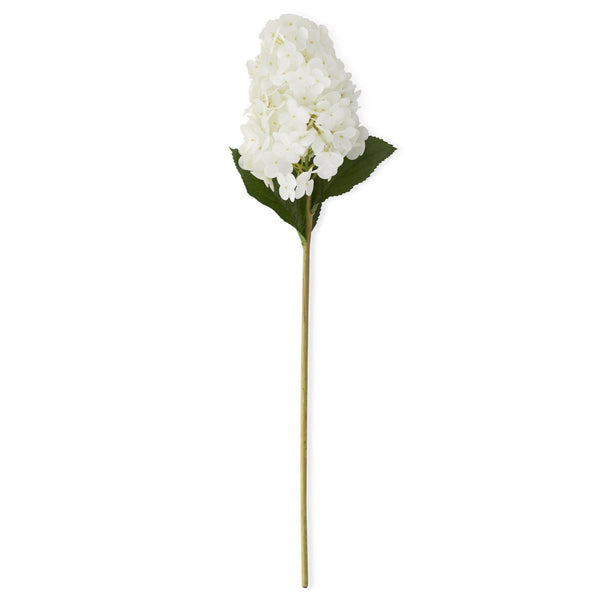 28 Inch White Real Touch Cone Hydrangea Stem