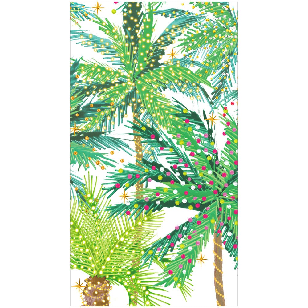 Caspari Palm Trees with Lights Napkin, Guest