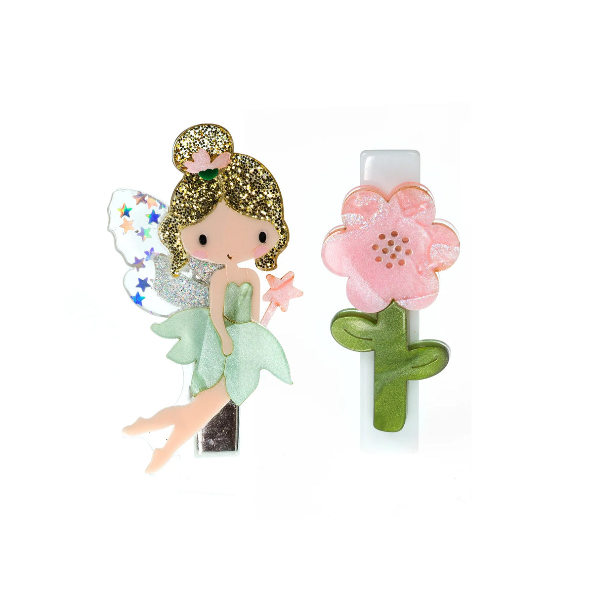 Fairy & Flower Pearlized Hair Clips