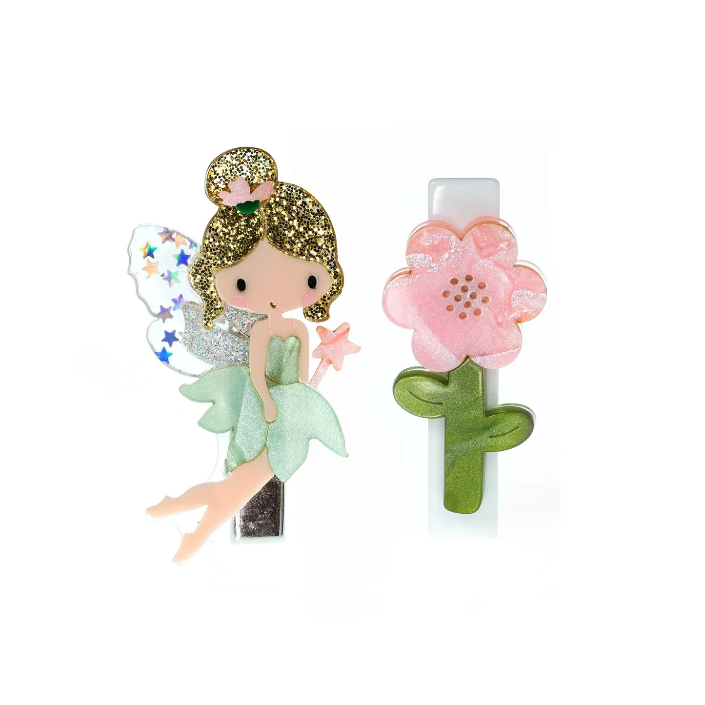 Fairy & Flower Pearlized Hair Clips