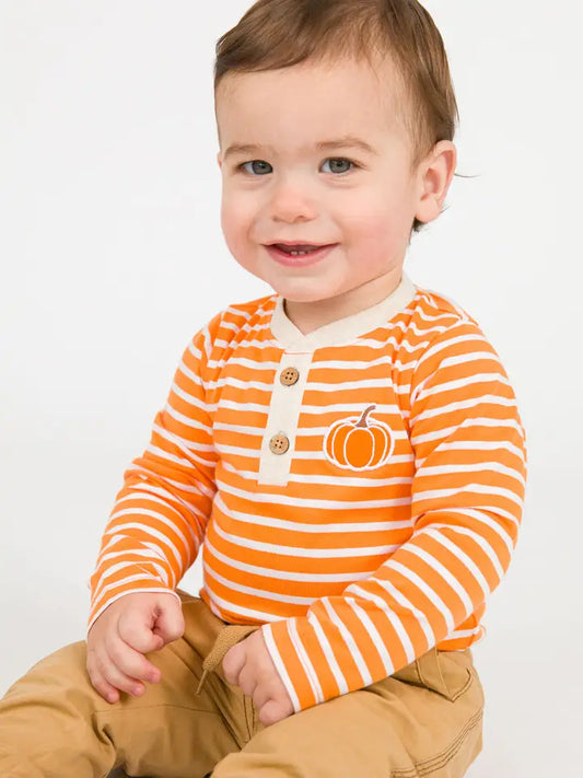 Orange Stripe Pumpkin Bodysuit