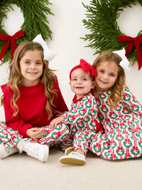 Girls Deck The Halls Christmas Knit Long Sleeve Twirl Dress