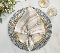 Marbled Napkin in Beige, Taupe & Gray