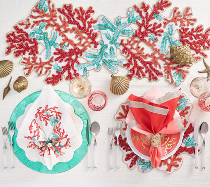 Coral Spray Runner in Coral & Turquoise