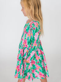 Girls Pink Jolly Grove Knit Long Sleeve Twirl Dress