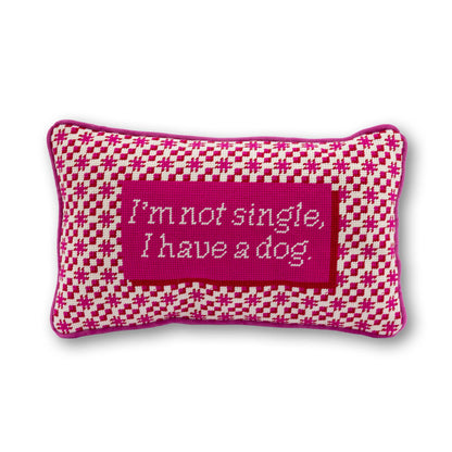 Single Dog Needlepoint Pillow