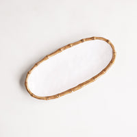 Beatriz Ball VIDA Bamboo Medium Oval Platter (White and Natural)