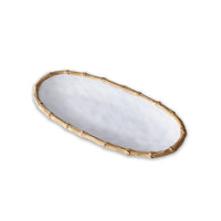 Beatriz Ball VIDA Bamboo Medium Oval Platter (White and Natural)