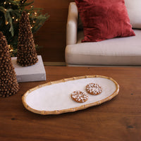 Beatriz Ball VIDA Bamboo Medium Oval Platter (White and Natural)