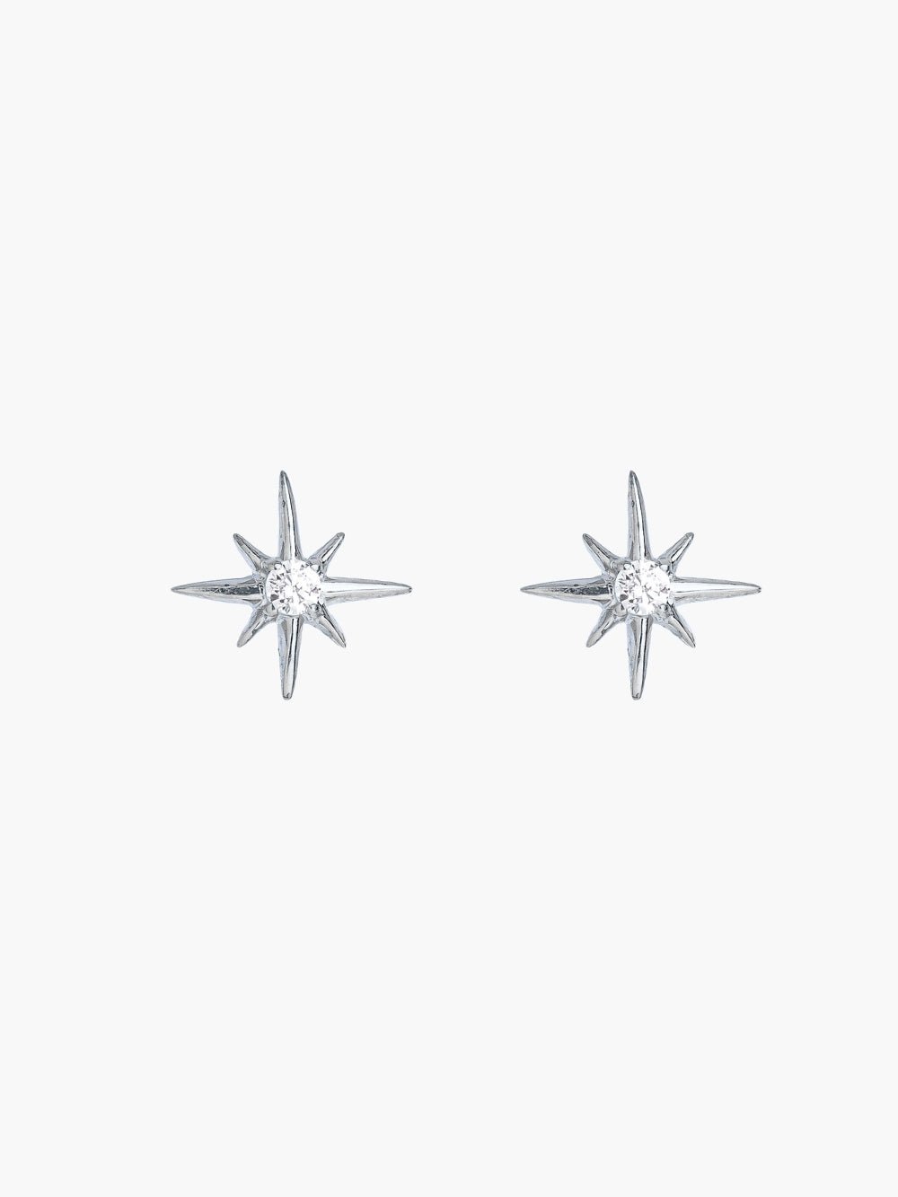 Rizen Jewelry Adoring Star Stud Earrings, Sterling silver