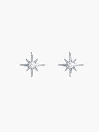 Rizen Jewelry Adoring Star Stud Earrings, Sterling silver