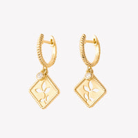 Olive Leaf Hoop Earrings