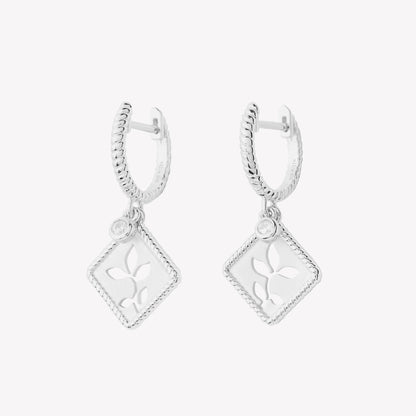Olive Leaf Hoop Earrings