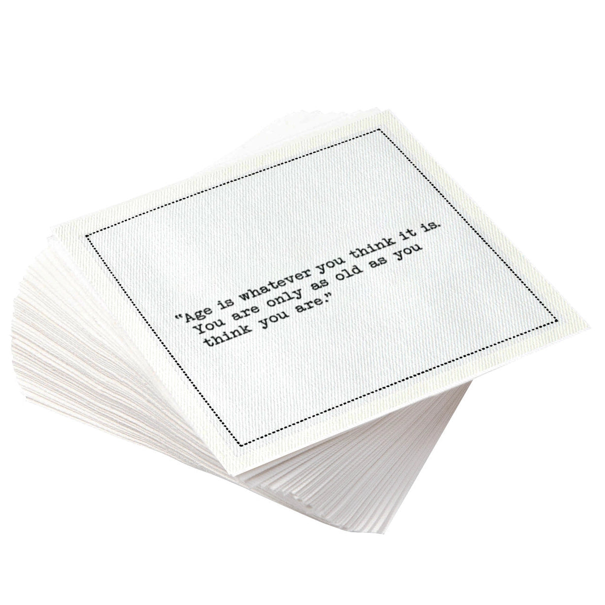 Birthday Quotes - White Cotton Cocktail Napkins