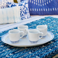 Sitio Stripe 17" Serving Platter - Delft Blue