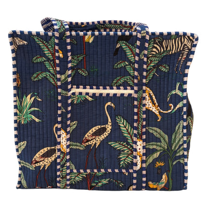 Zip Top Quilted Tote