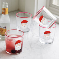Santa Suite of 4 Double Old Fashion Glasses