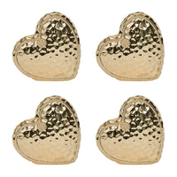 Berry & Thread Heart Place Card Holder Set/4 - Gold Band