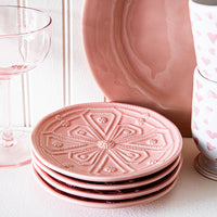 Jardins Du Monde Side/Cocktail Plate Assorted Set/4 - Blush