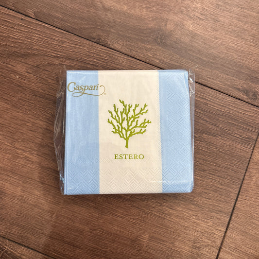Estero Coral Light Blue Cocktail Napkins