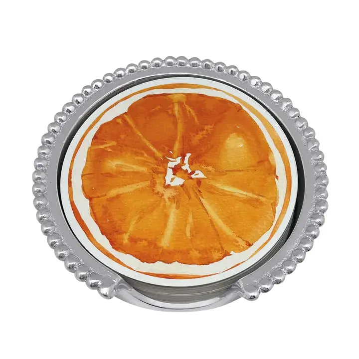Orange and Aperol Spritz Beaded Coaster Set