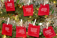 Christmas Quotes - Red Cotton Cocktail Napkins